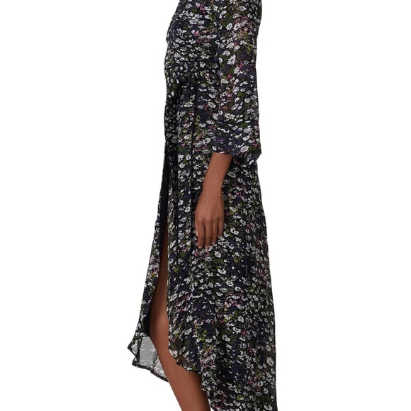 Ganni Floral Georgette Wrap Dress - Picture 2 of 11